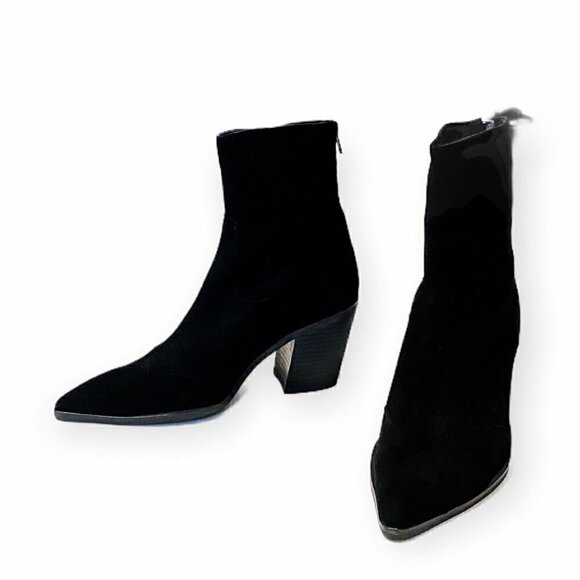 New in box,  Silent D Boots, Miller Pointed Toe Ankle Boots Black Suede, Size 38 - Picture 7 of 14